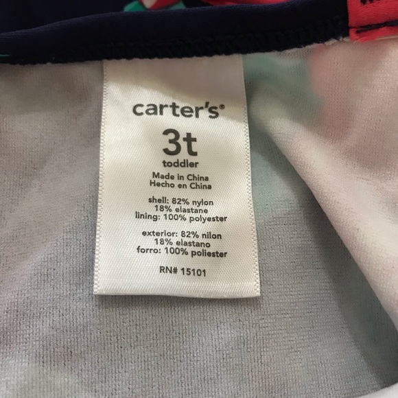 Carter’s Rose Print One-Piece Girl Swimsuit.  Size 3T. - Picture 6 of 6